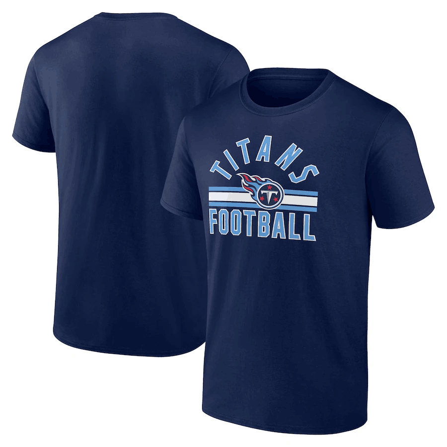 Men's Tennessee Titans Navy Arch Stripe T-Shirt